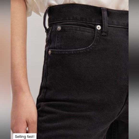 *Like New* Everlane Way High Slim Straight Jeans Size 23 (fit like 24) in black - Picture 10 of 11